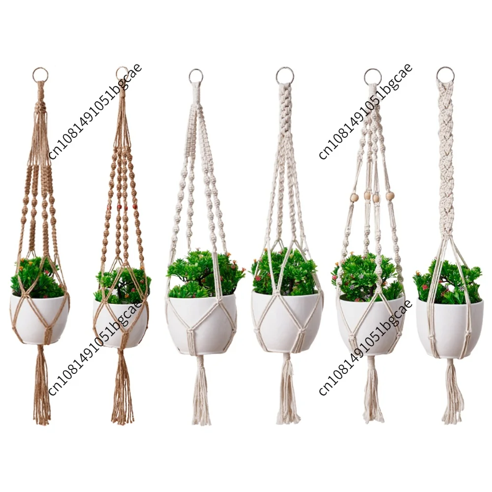 Macrame Plant Hanger with Tassels Plant Hanger Brackets (Pots Not Included) Woven Cotton Rope for Indoor Outdoor Garden Balcony