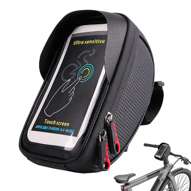 

Cycling Phone Holder Bag Cycling Front Frame Phone Holder 1.5L Capacity Cycling Phone Holding Tool For City Commuting Long Ride