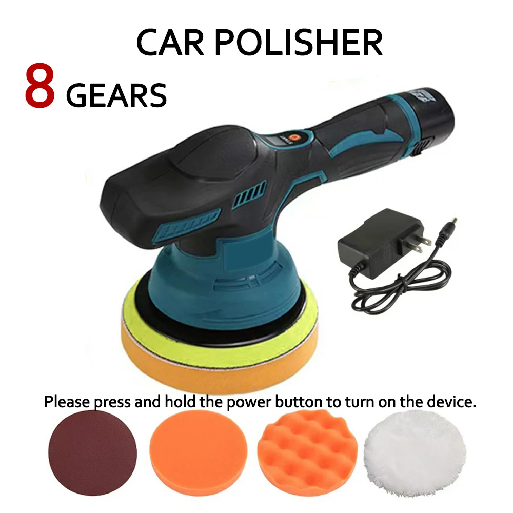Polishing Machine 12V Cordless Polisher 8 Gears Auto Electric Waxing Sanding Sealing Glaze Tool Repairing Wireless Sander Polish