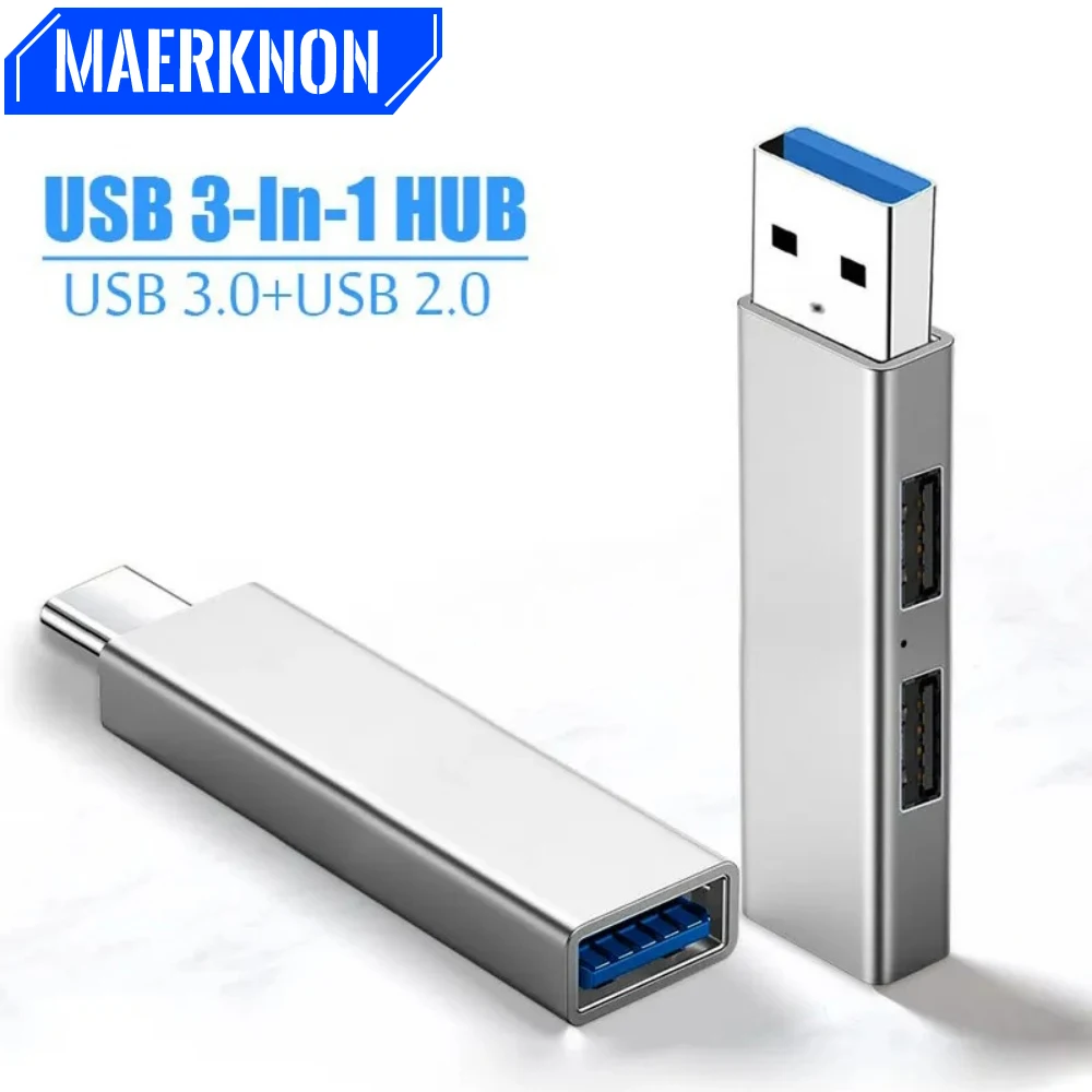 Mini USB 3.0 Type-C Hub Expansion Dock Multi USB Splitter Hub Power Adapter 3 Port Data USB C HUB Expander For Macbook Laptop