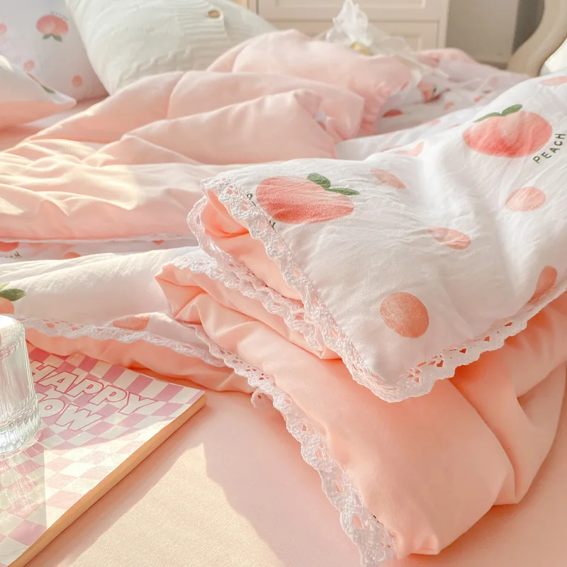 Home Cooler Thin Blankets Comforter Quilt with Floral Lace Stitch Cute Children King Animals Fruits Bedspread Bed Blankets 이불