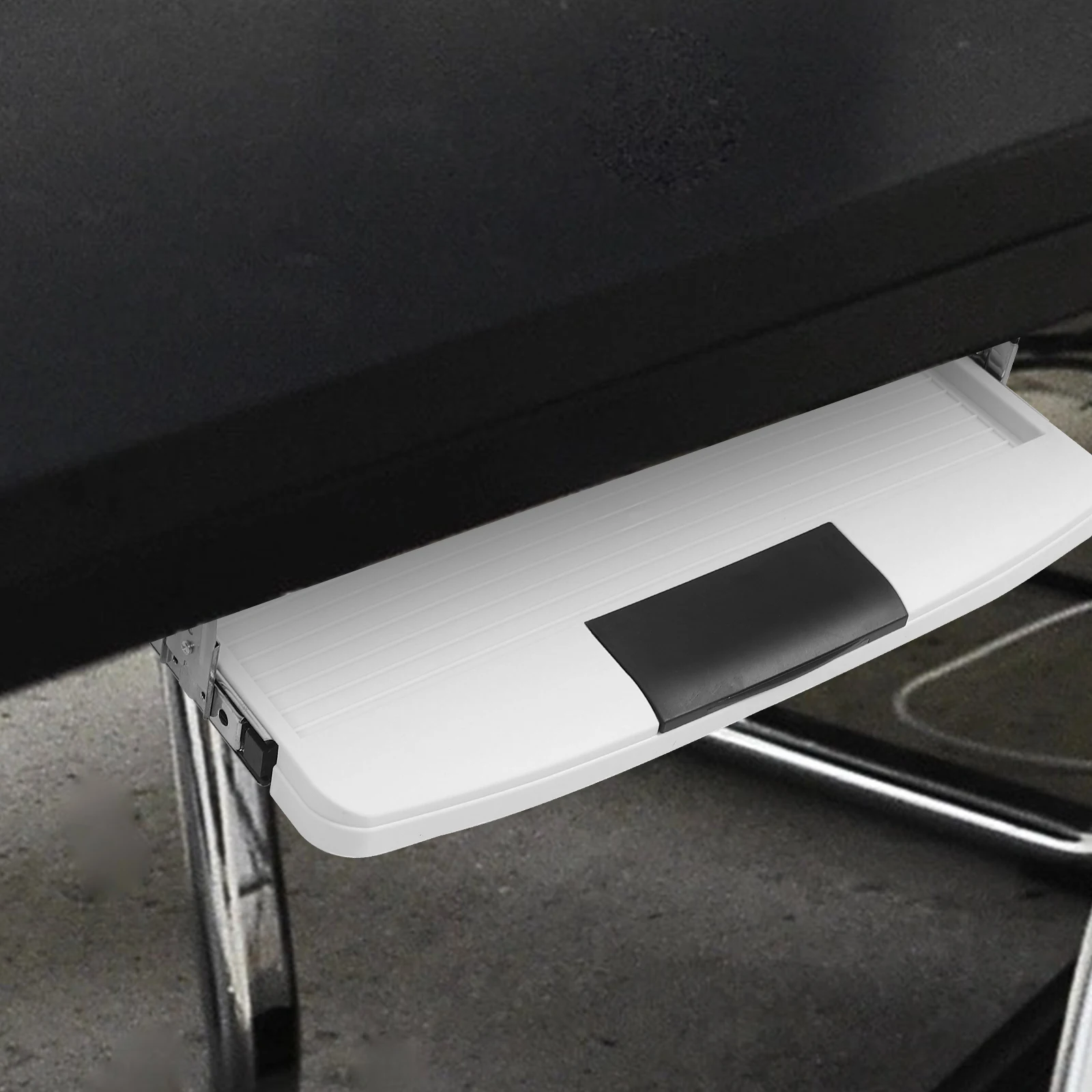 

Keyboard Tray Grey White Durable Material Proper Size Hidden Desk Space Saver Ergonomic Office Use Steel Extender