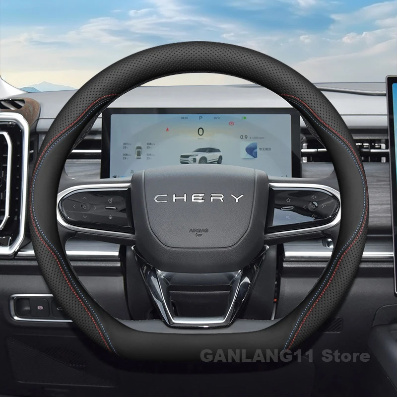Leather Car Steering Wheel Cover For Chery Jaecoo 7 Tiggo 2 3 4 7 8 Series Summer Auto Steering Wheel Chery Jaecoo 7 Accessories