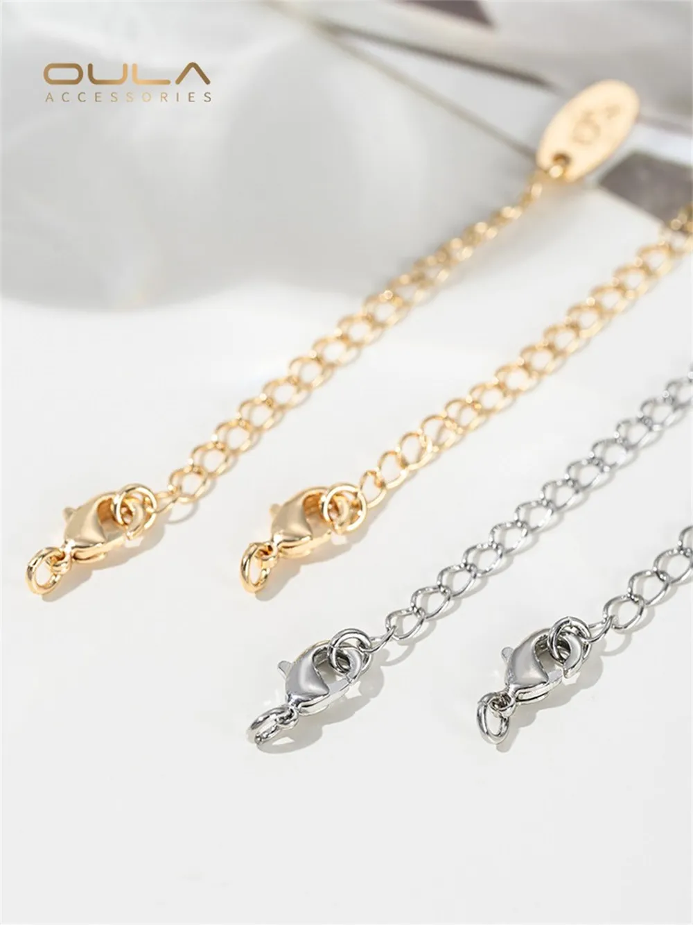 

1pcs 14K Gold-plated Engraved Butterfly Rose Tail Chain, Diy Handmade Jewelry, Extended Accessory, Extended Chain