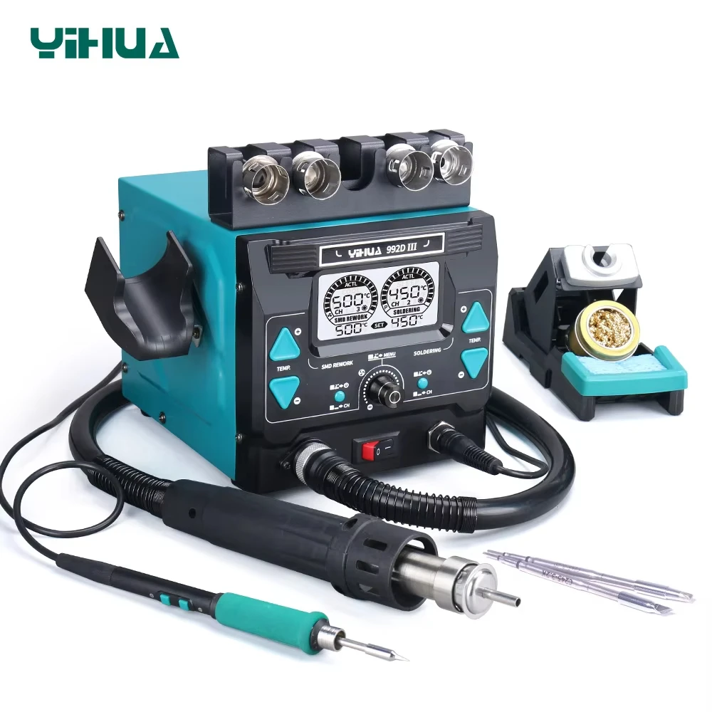 YIHUA 992D-III Precision Soldering Station 1220W  Hot Air Rework Station Compatible C210/C245 Soldering Iron Welding Station