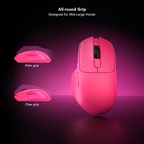 Imagen 2 del producto Ratón para juegos KYSONA Saturn Pro con sensor PAW3395, 58g, ligero, BT 2.4G, tri-modo, frecuencia de actualización de 8000Hz, 26000DPI, inalámbrico.