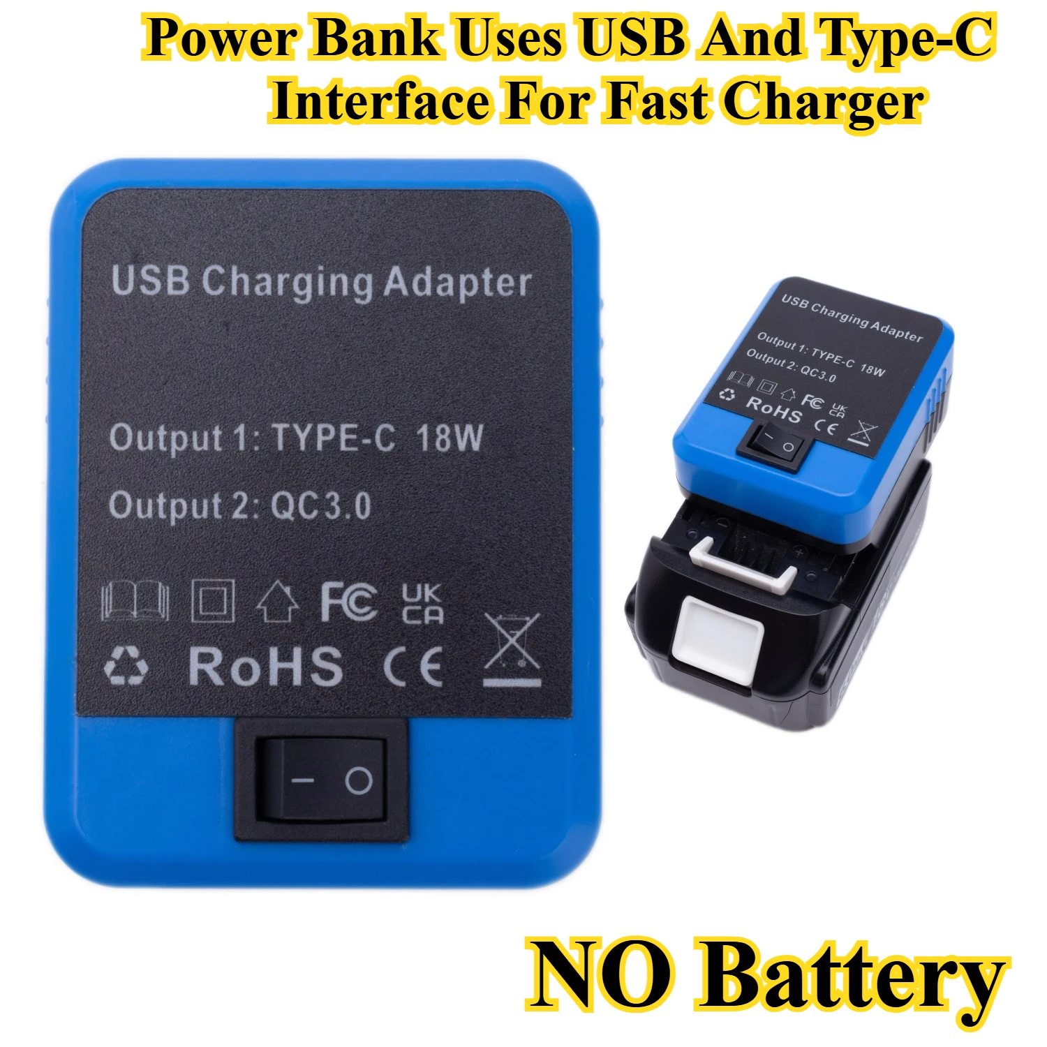 For Makita 18V Li-ion Battery Adapter Mobile Phone Potable Power Bank Uses USB And Type-C Interface For Fast Charger