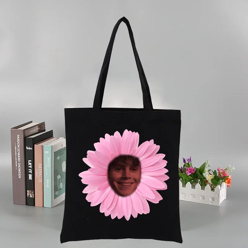 حقيبة تسوق مخصصة من Evan Peters Skull Ahs Roanoke بتصميم أصلي أسود للجنسين حقائب سفر من القماش حقيبة تسوق صديقة للبيئة قابلة للطي