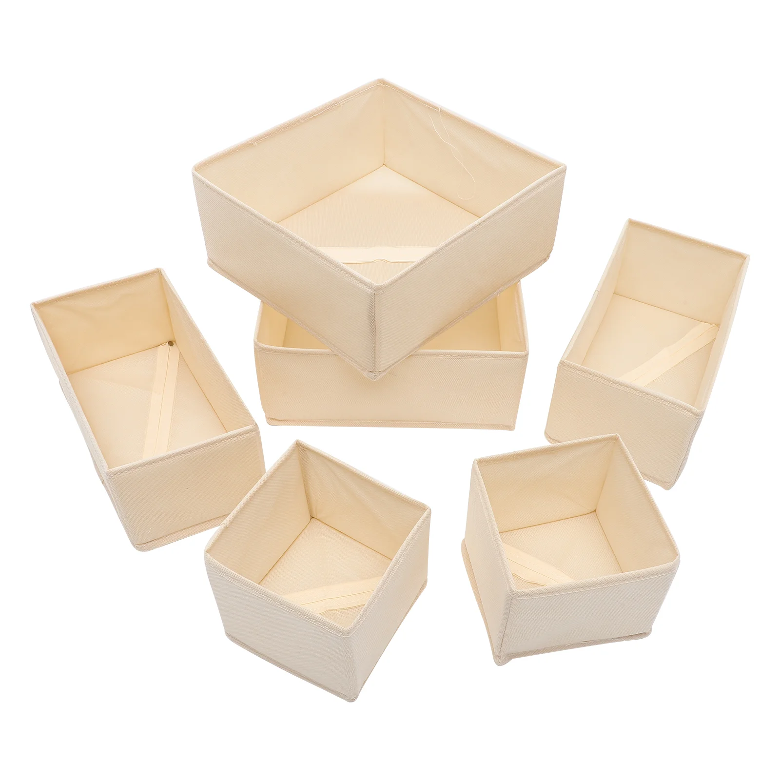 6 Pcs Storage Basket Clothes Box Container Household Underwear Case Boxes Underpants Drawer Organizer Beige Sock Baby