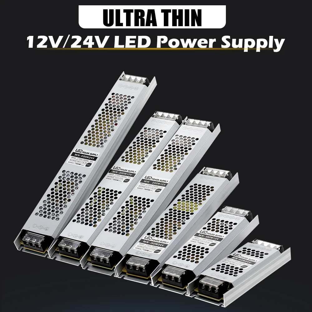 LED Power Supply DC 12V 24V Lighting Transformers 60W 100W 150W 200W 300W 400W AC190-240V Driver For LED Strips