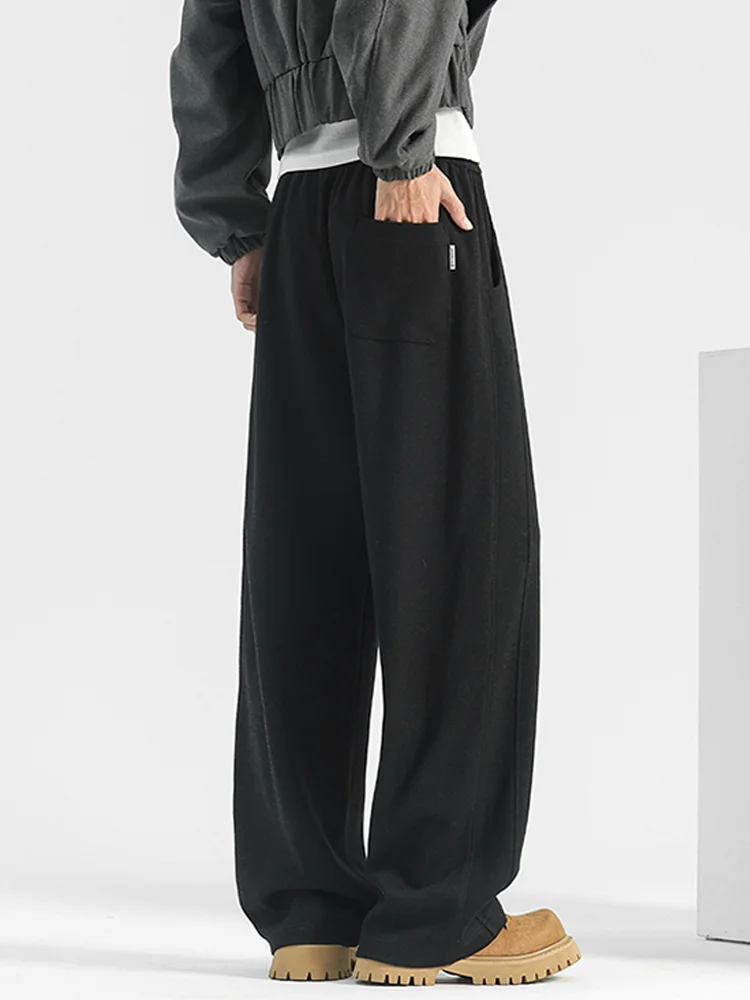 

Мужские брюки прямого кроя премиум-класса, не мнущиеся, широкие, струящиеся, повседневные, спортивные, свободного кроя, осенне-зимняя новинка