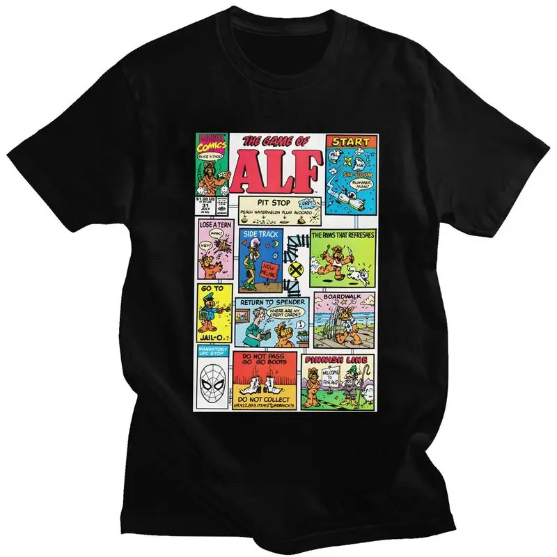 Custom Alien Life Form ALF T Shirt for Men Tshirt Tees T-shirt Loose Fit Clothing