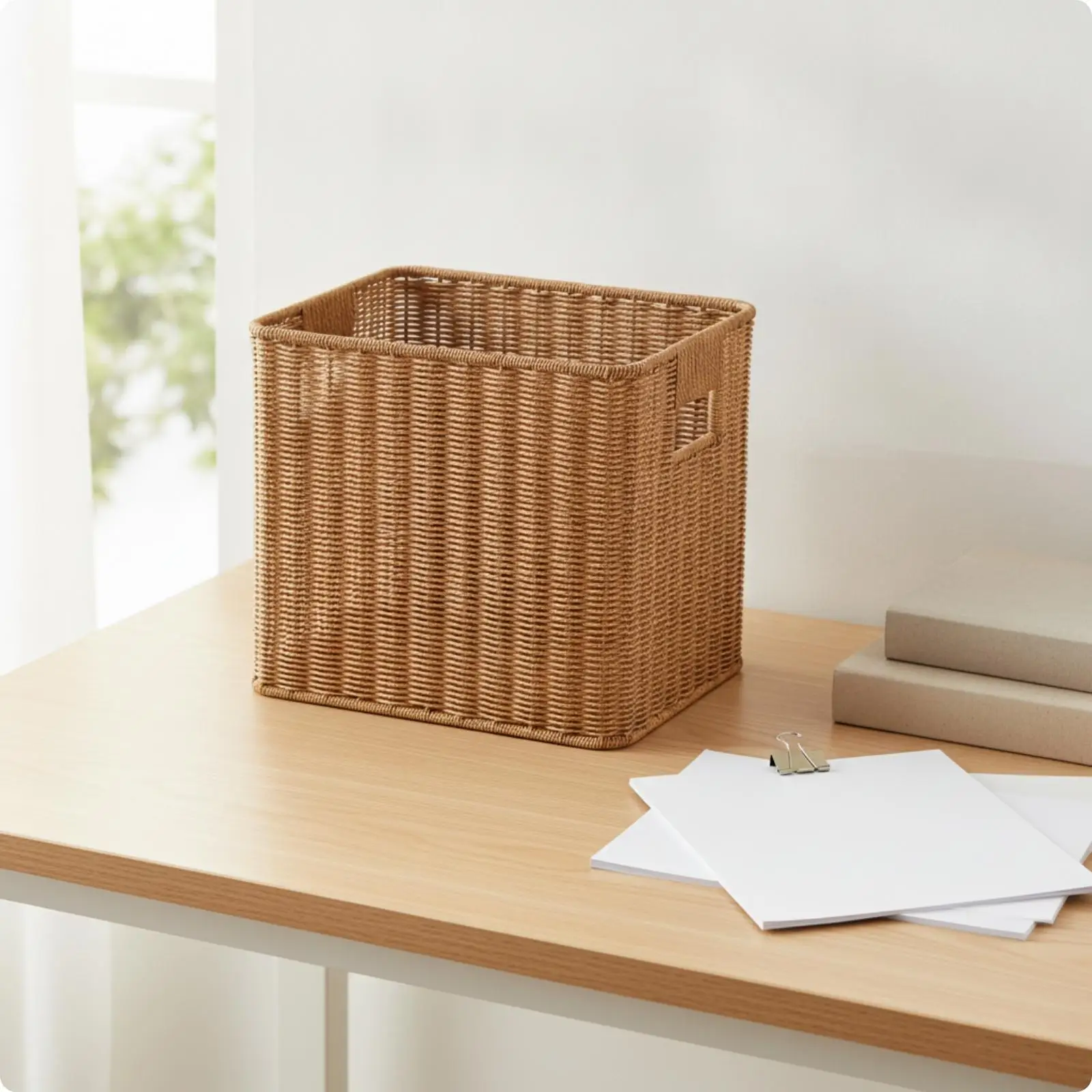 Multi Use Office Document Container Organizer Basket for Desk Shelf Study Room Files
