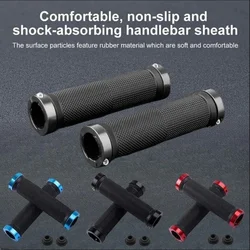 Bicycle Rubber Grips Alloy Lock Non-Slip Rubber Bicycle Handlebar Grips Double Aluminum Lock on Locking Bicycle Handlebar Grips