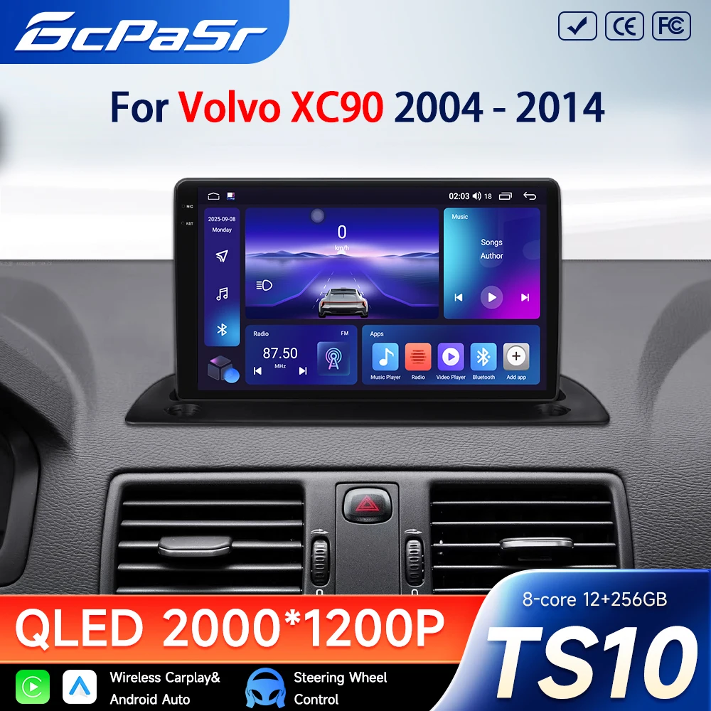 Android 16 For Volvo XC90 2004 2005 2006-2014 Car Radio Multimedia Video Player Navigation Stereo GPS Octa Core 2 Din 360 Camera