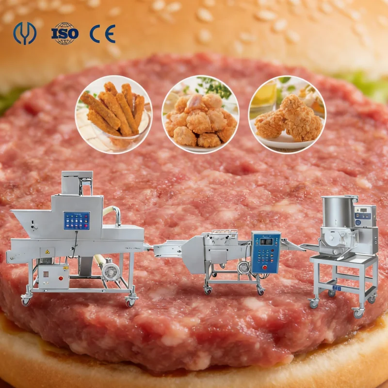 Máquina Automática para Hacer Hamburguesas de Camarón y Nuggets de Pollo, Máquina Formadora de Hamburguesas de Carne, Máquina para Empanizar y Rebozar, Línea de Procesamiento de Hamburguesas