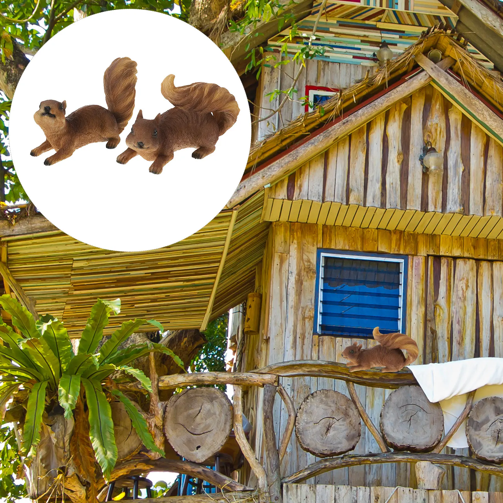 

2Pcs Resin Hanging Garden Squirrel Statue Outdoor Yard Pendant Simulation Animal Decor Tree Sculpture Garden Squirrel Statue