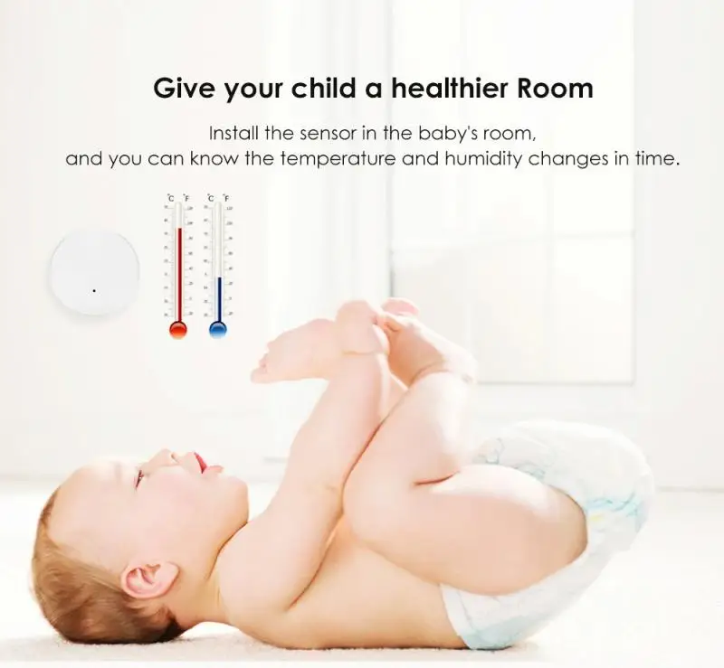 Ewelink zigbee sensor de temperatura e umidade higrômetro interno termômetro detector app controle remoto sensor casa inteligente