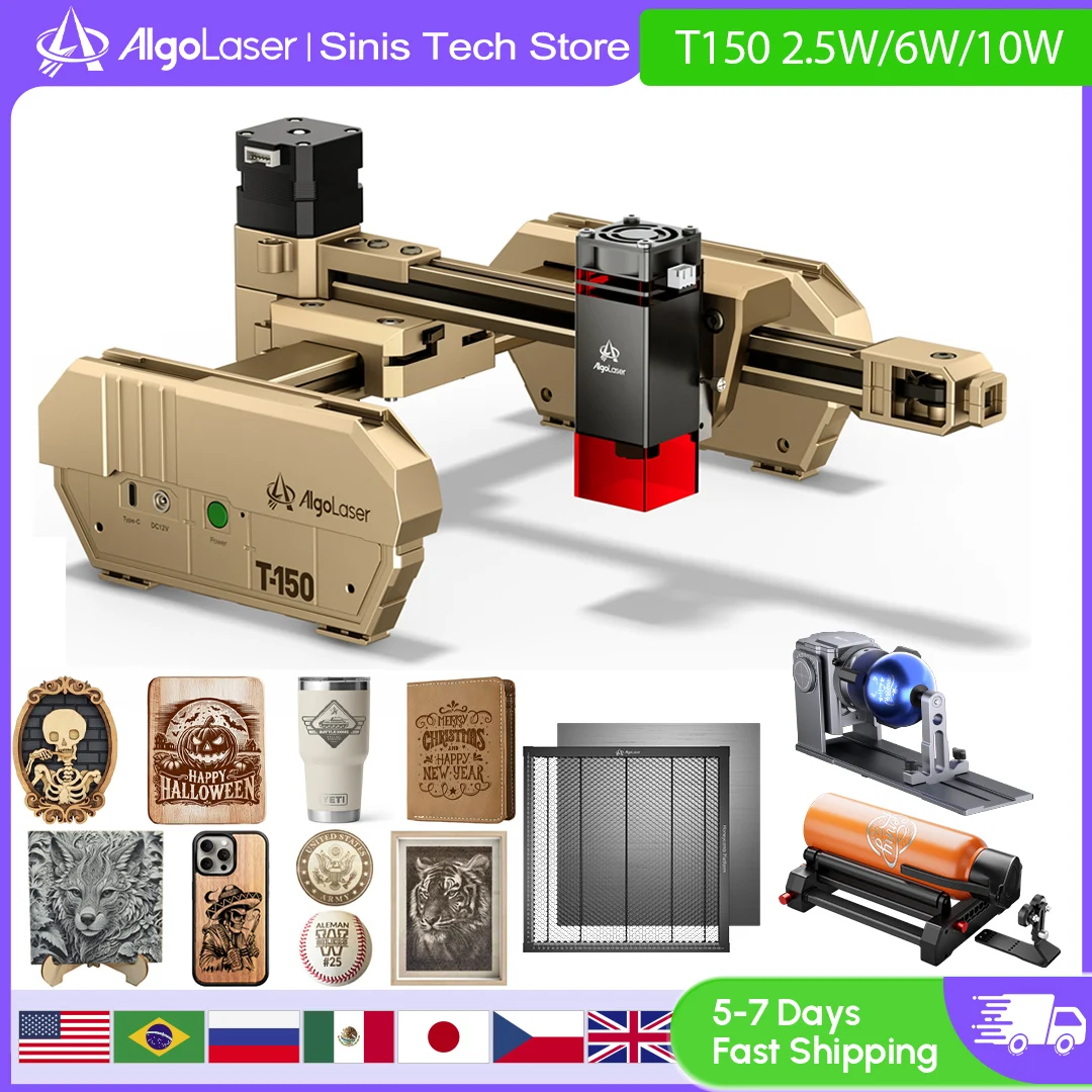 

Портативный лазерный гравировальный станок AlgoLaser T150, настольная доска, кожаная головоломка для печати, машина для маркировки