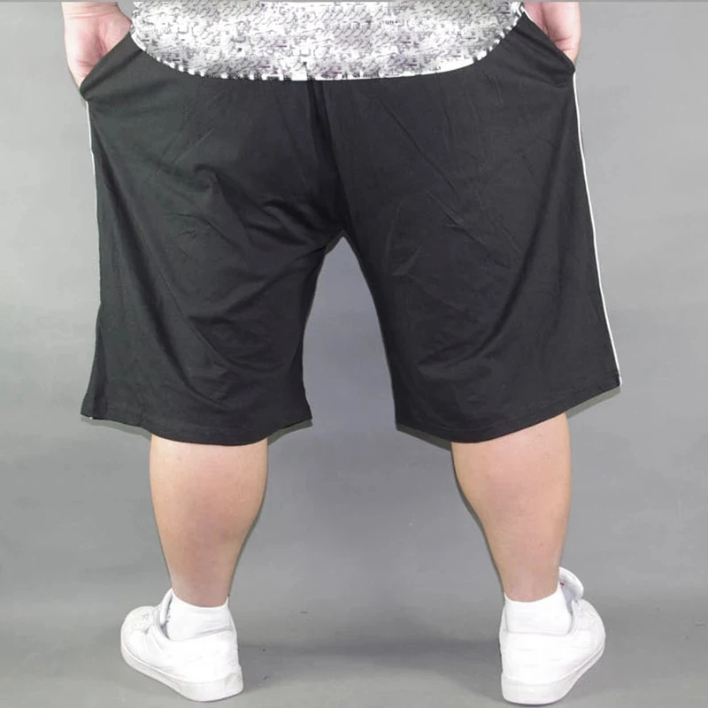 Men\'s plus size shorts plus size 8XL 9XL 10XL waist 142cm summer large elastic sports casual loose large size 58 black shorts