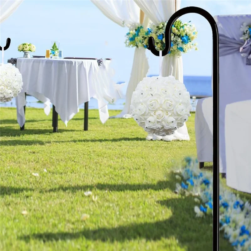 ABNP Outdoor Shepherd Hook, Bird Feeder Pole Holder, Garden Hanging Stakes For Solar Plant Hanger Wedding Decoration