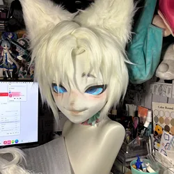 Yis cosplay Furry Head Mask Fursuit Face Base Fursona Kigurumi Kemono Animal Skull Custom Beast Head Handmade Mask