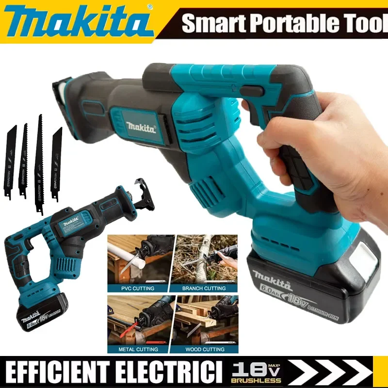 

Аккумуляторная сабельная пила Makita для резки дерева/металла с 4 лезвиями (без аккумулятора)