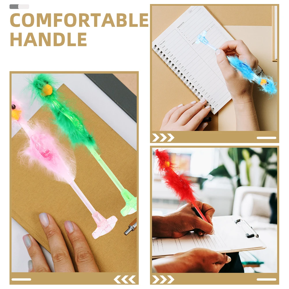 

10pcs Ballpoint Pen Design Ostrich Shaped Smooth Writing Blue Ink Stationery Office Home School Supplies