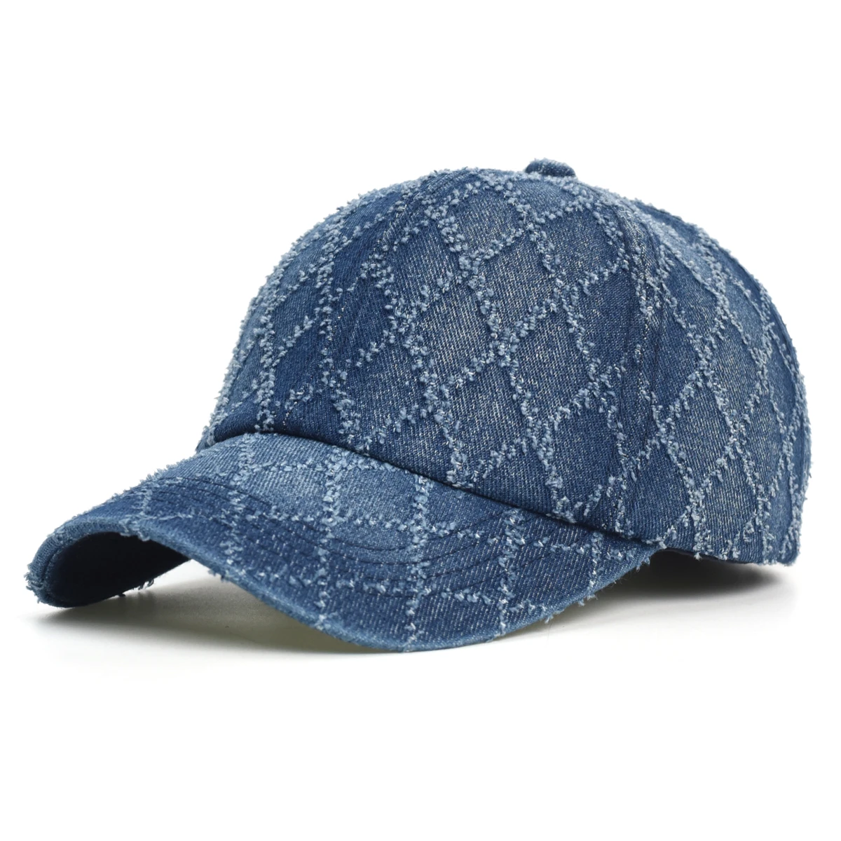 Lattice Washed Cotton Baseball Cap Men Women Vintage Denim Dad Hat Adjustable Trucker Style Low Profile