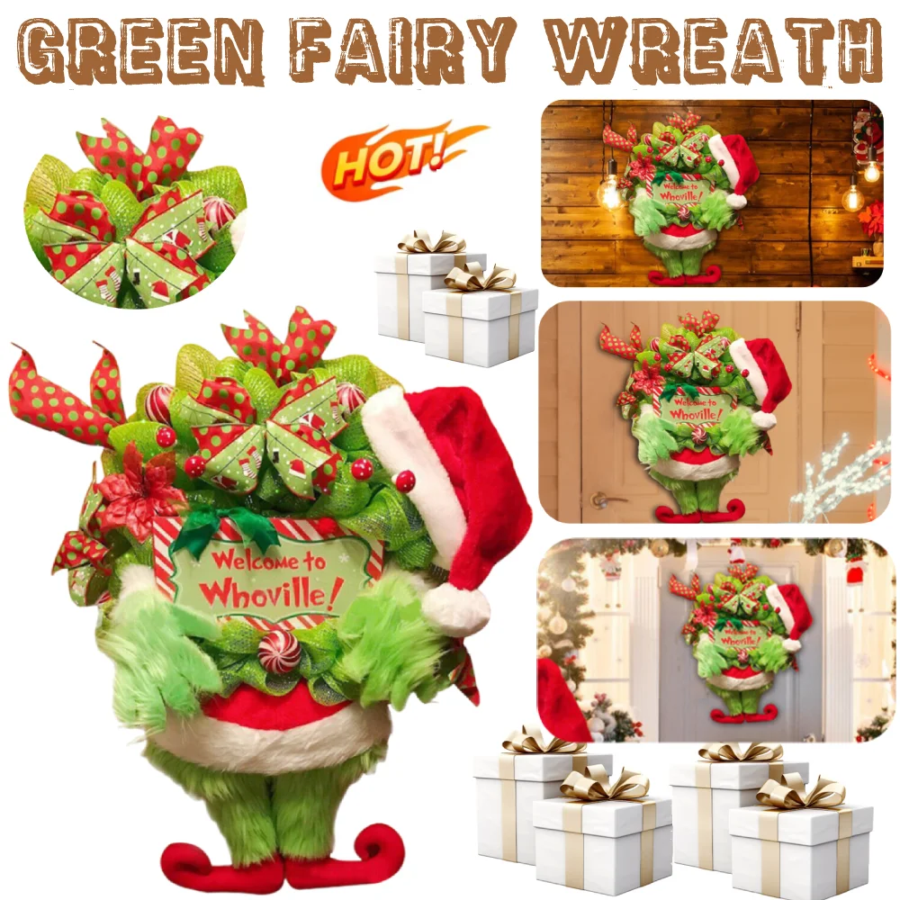 

Green Fairy Wreath Funny Gift Decoration Vehicle Decoration Souvenirs Door hanging New Year/Christmas Tree Decoration