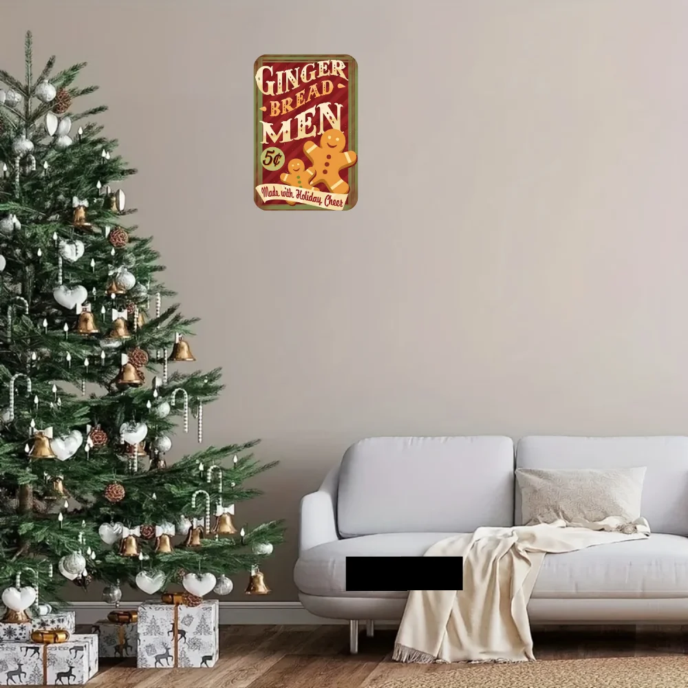 Christmas Decoration Metal Tin Sign Farmhouse Candy Gingerbread Vintage Poster Home Wall Decord Art Winter Decoration Plaques