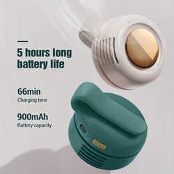 Portable silent mini bladeless electric fan, adjustable 3-speed suspended waist fan, rotating body fan, suitable for outdoor wor