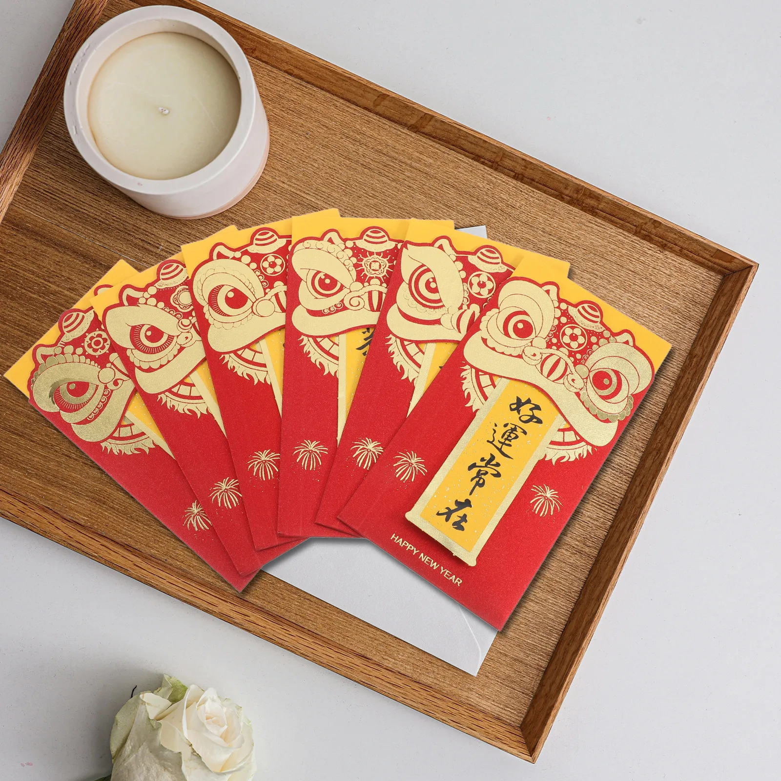 

6 шт. красных блестящих конвертов для денег на Китайский Новый год, декоративные держатели для наличных на Весенний фестиваль, свадьбу, день рождения, празднование