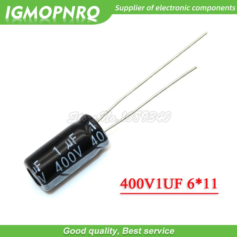 50 sztuk 400V1UF 6*11mm 1UF 400V 6*11 aluminiowy kondensator elektrolityczny