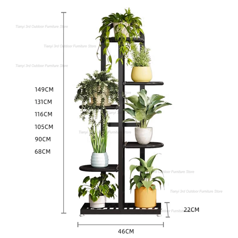 Nordic Originality Plant Shelves Floor Type Iron Art Flower Shelf Indoor Plant Shelves Balcony Pot Hanger Furniture Soporte FYPS