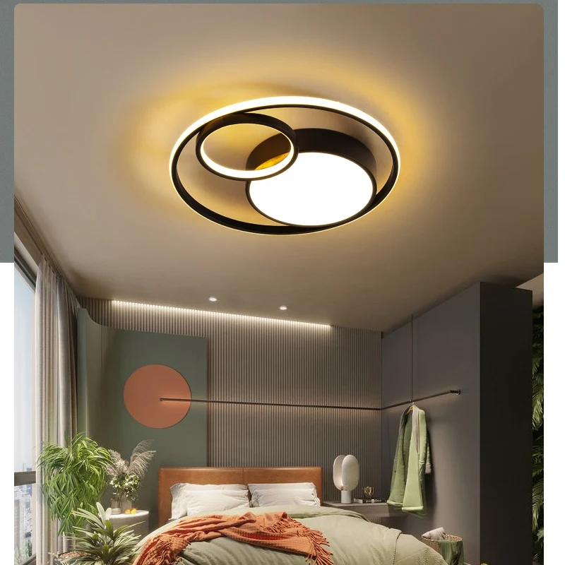 Nordic 48w LED Ceiling Light Black White Gold Frame Super LED Chip Free Shipping Ceiling Lamp Fast Delivery