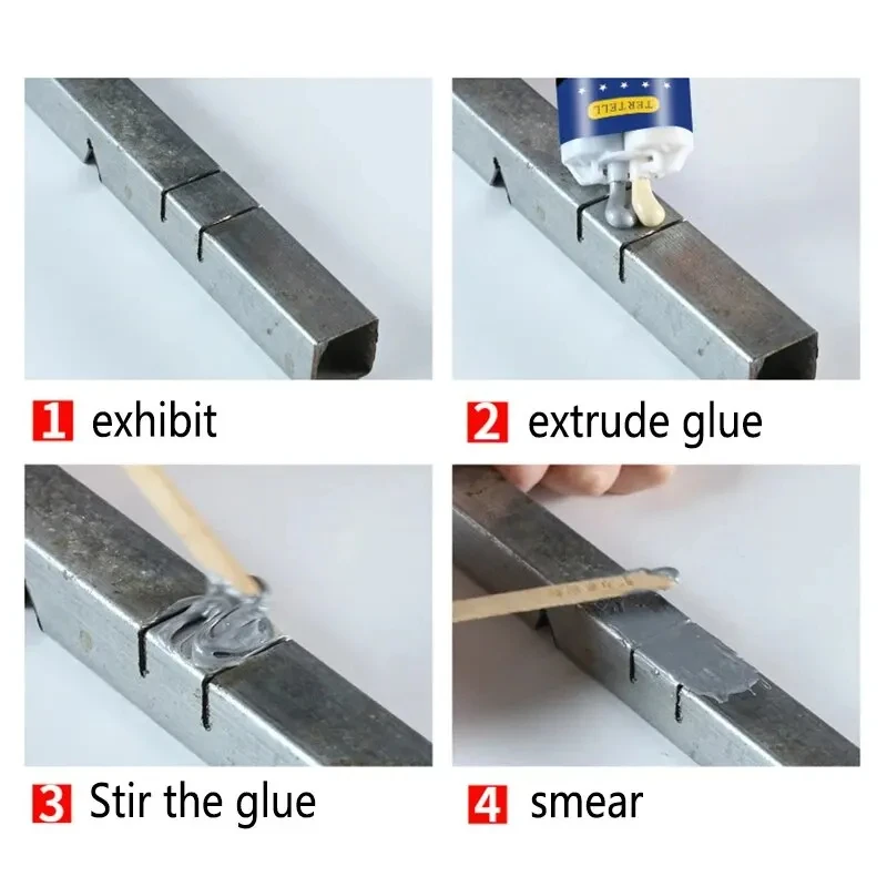Metal Repair Paste 2 In1 Industrial AB Caster Glue Heat Resistant Sealant Cold Weld Strong Defect Repair Agent Glue