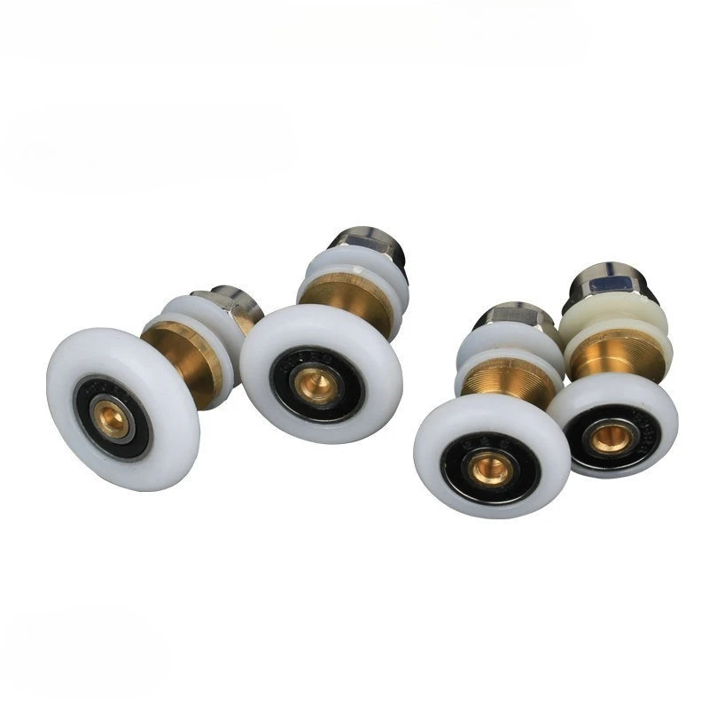 4PCS Sliding Door Pulley System for Bathroom Shower Room Old-Fashioned Glass Door Accessories with Eccentric Wheel