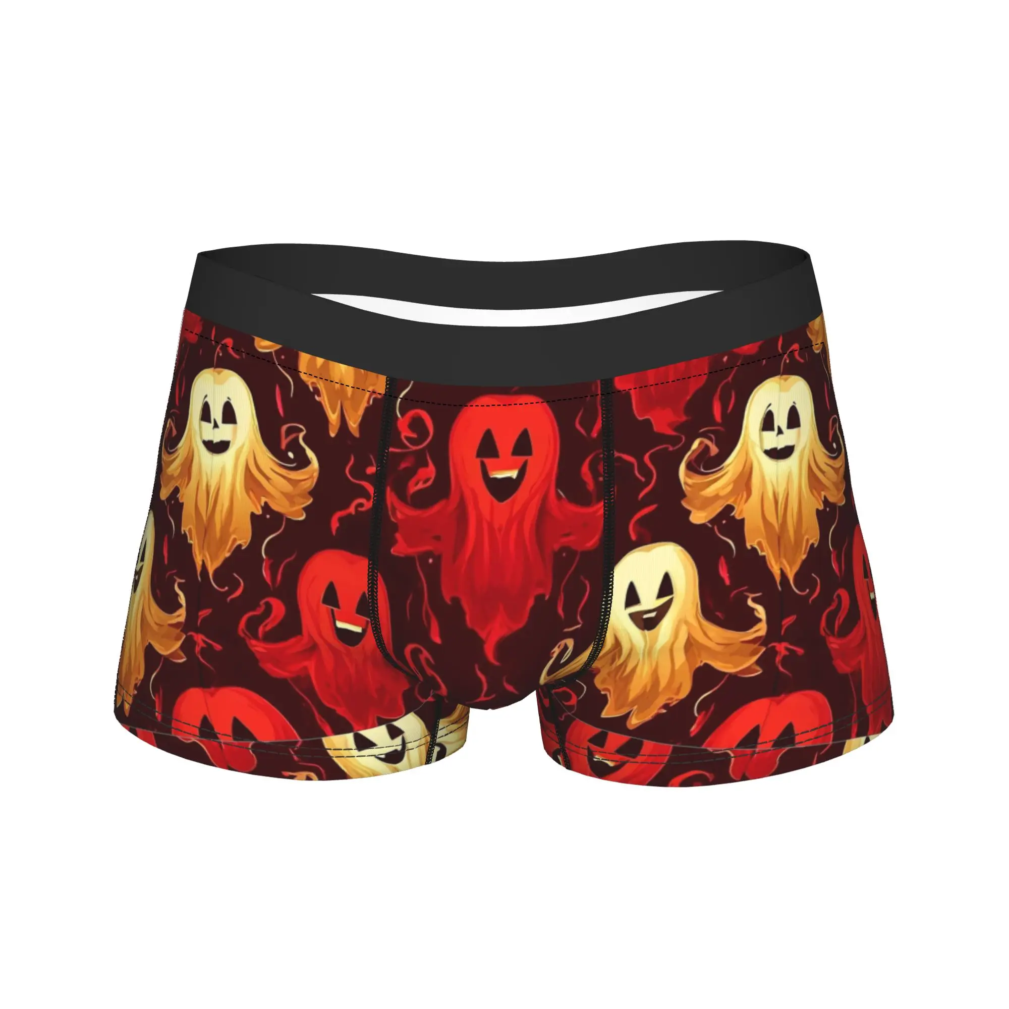 

Красно-белое нижнее белье с призраками, шорты-боксеры на заказ, мужские трусы высокого качества, новинка, шорты, трусы, подарок на день рождения