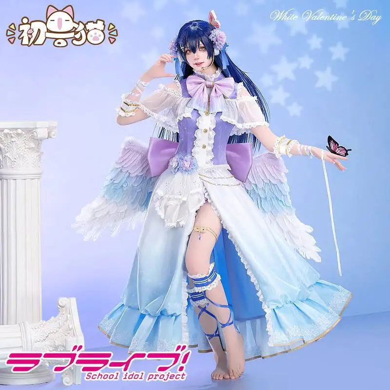 

Sonoda Umi Lovelive Косплей Белый День Костюм Хэллоуин Вечеринка Милое Платье Топ Рукав Комплект Реквизит Аксессуары Женская Униформа Комплект
