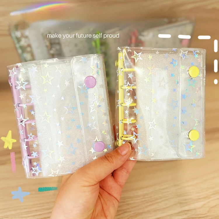 M5 Color Clip Laser Star Loose Leaf Binder Cover Journal Sketchbook Accessories Diary Office Supplies