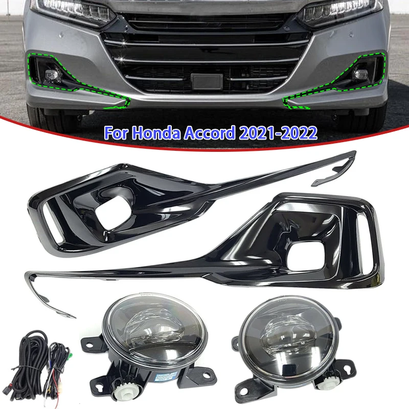 

1 Pair Car Front Bumper Fog Lights Kit with Harness for Honda Accord 2021-2022