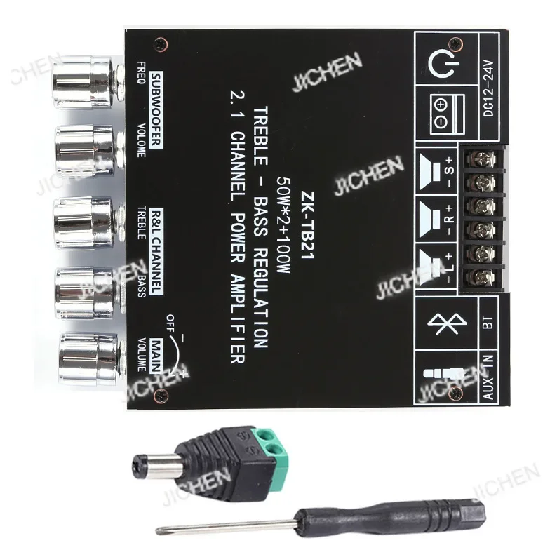 

HUNAN ZK-TB21 2,1-канальный модуль цифрового усилителя мощности Bluetooth, сабвуфер высокого и низкого тона TPA3116D2, оригинальный сердечник