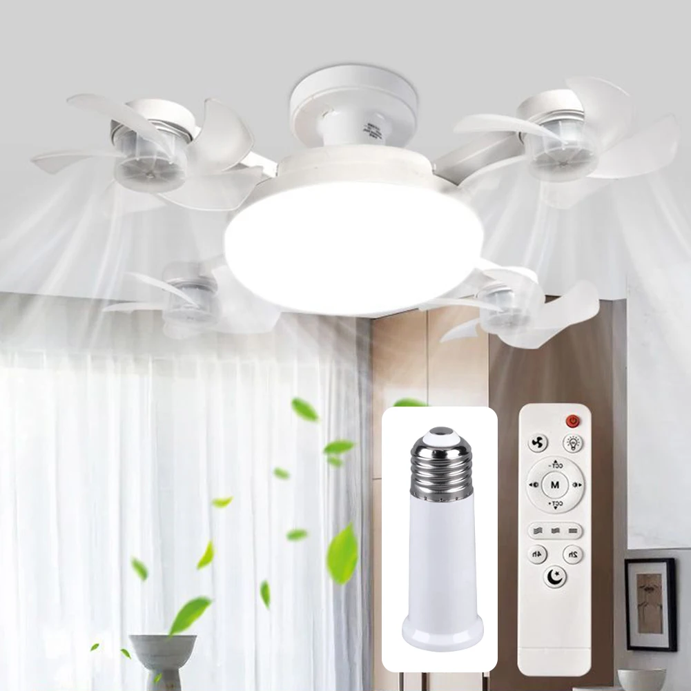2 In 1 Hanging Fan 3 Gears Drone Fan w/no LED Light Remote Control Silent Ceiling Drone Fan for Dining Room Bedroom Living Room
