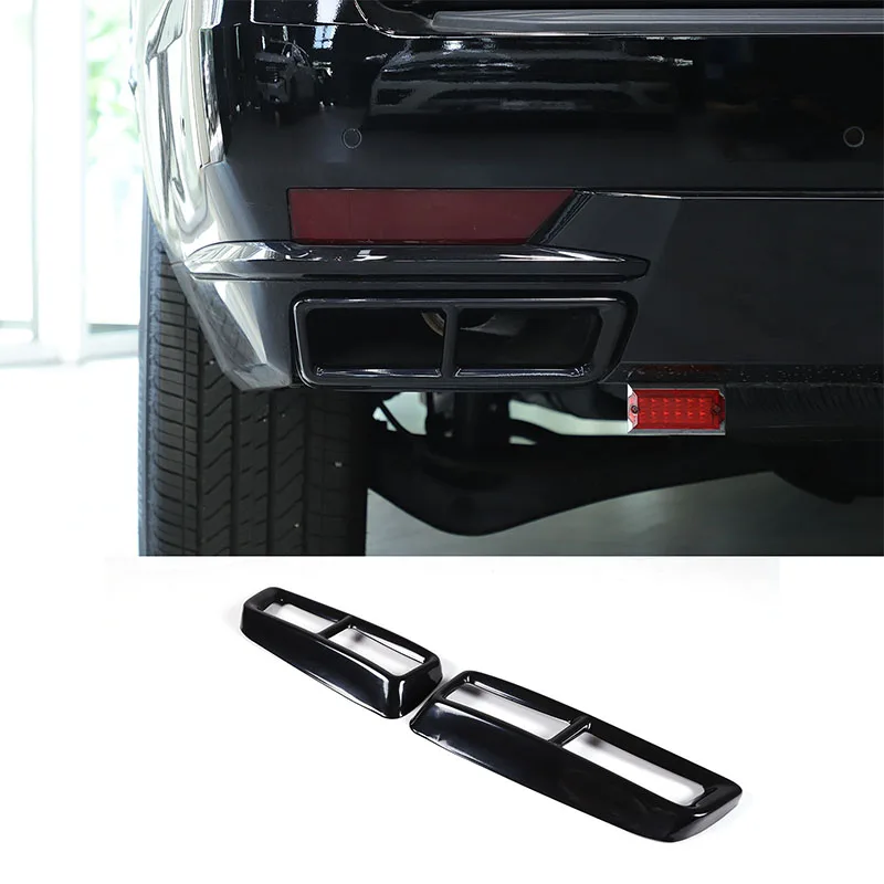 

cheya Stainless Steel Glossy Black Car Tail Muffler Exhaust Pipe Output Cover for Cadillac Escalade 2021-2024 Exterior Accessory