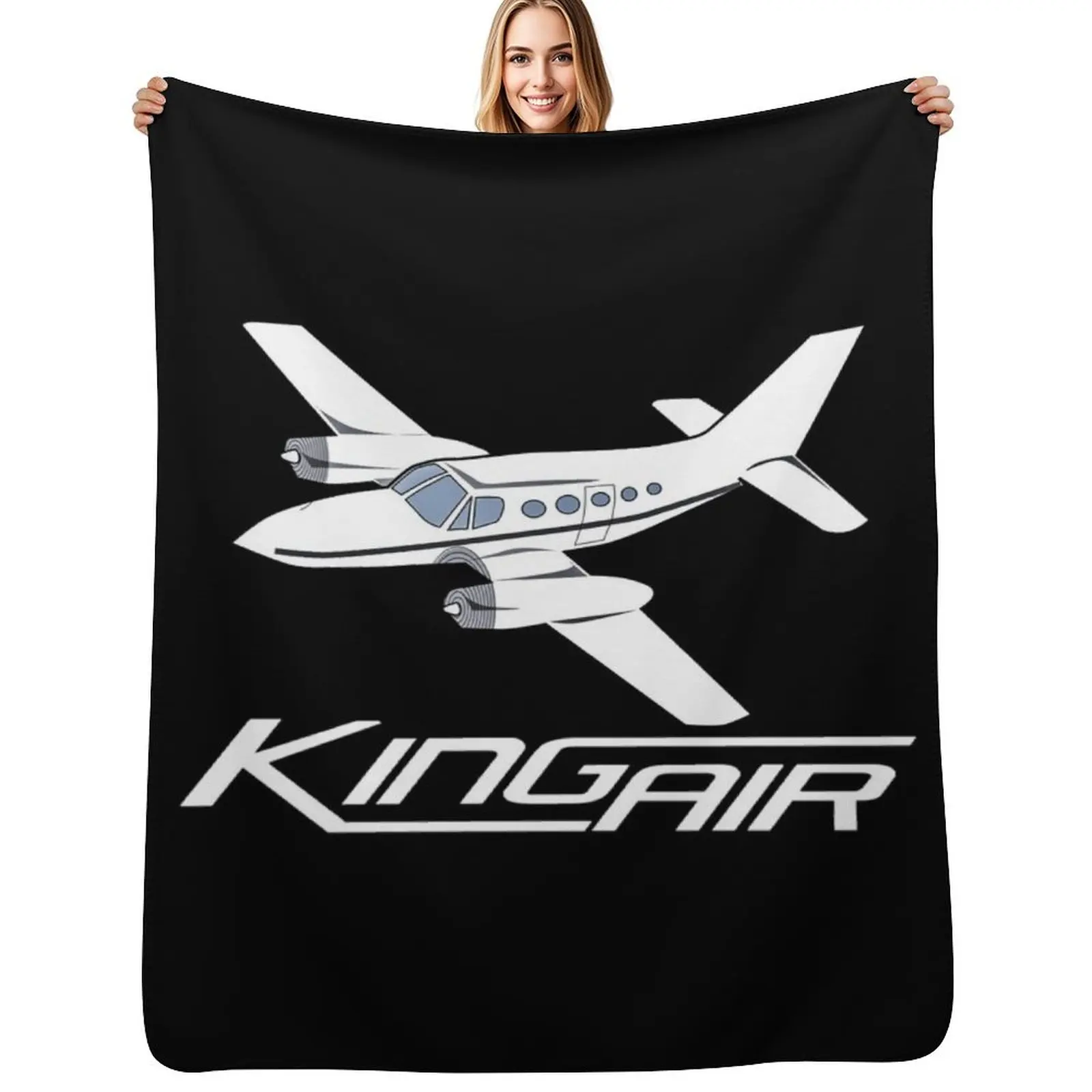 King Air Aircraft Throw Blanket Flannels christmas decoration Luxury For Sofa Thin Loose Decorative Throw Blankets