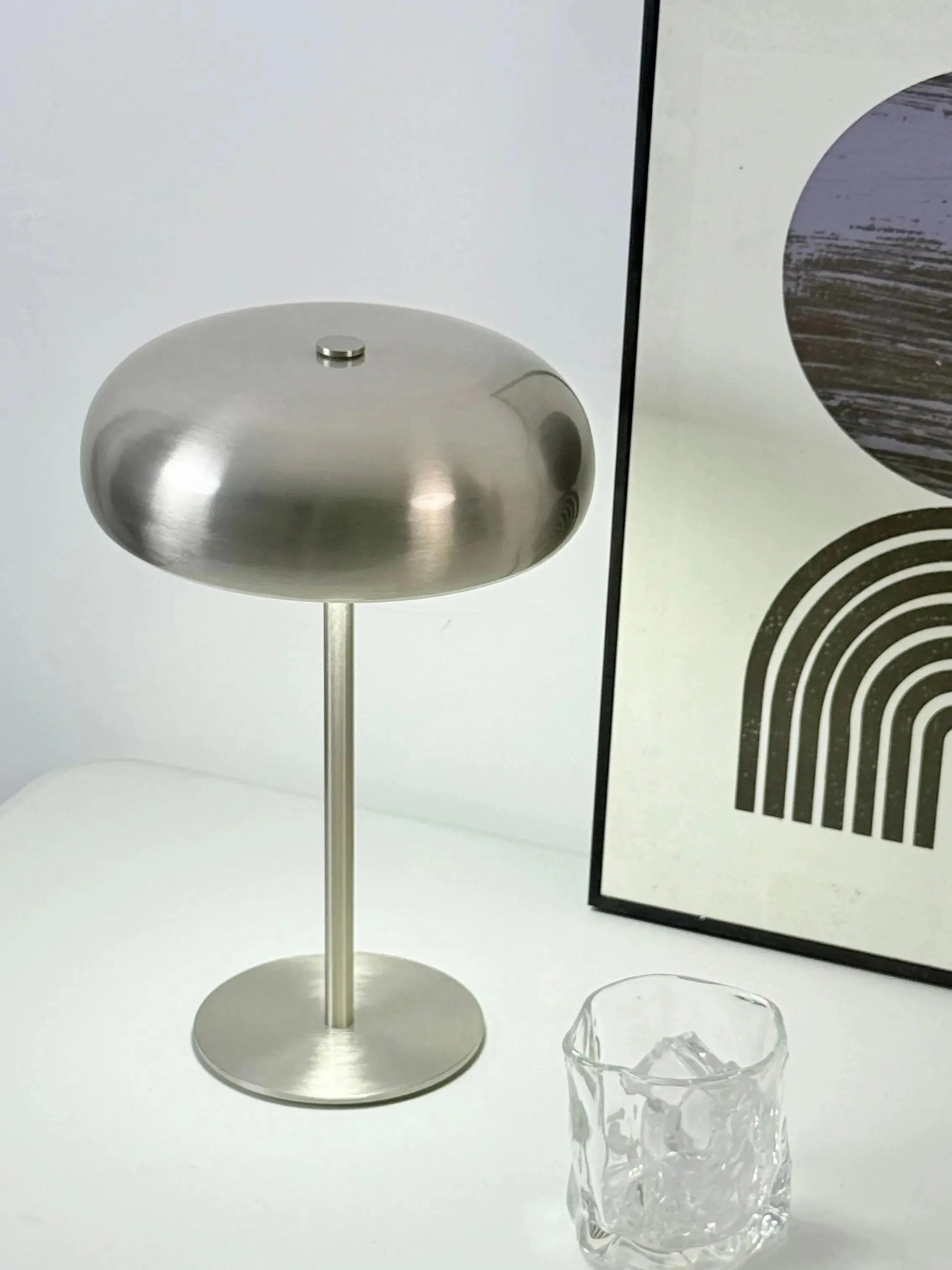 

Cute Mushroom Table Lamp, Touch Control 3 Colors Dimmable, Cordless Rechargeable LED Bedside Lamp for Home Decor Gift