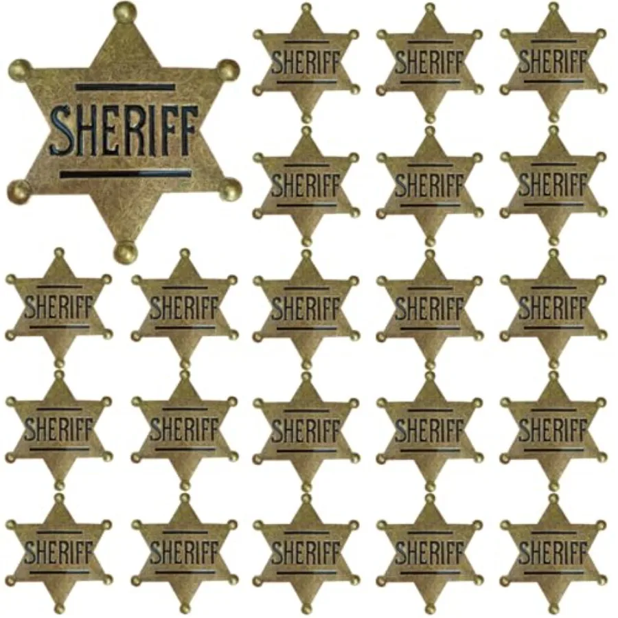 Insignia de Sheriff de Metal, Insignias de Policía, Decoraciones Vaqueras, Accesorios de Cosplay de Policía del Oeste para Fiestas, Pines de Sheriff para Adultos