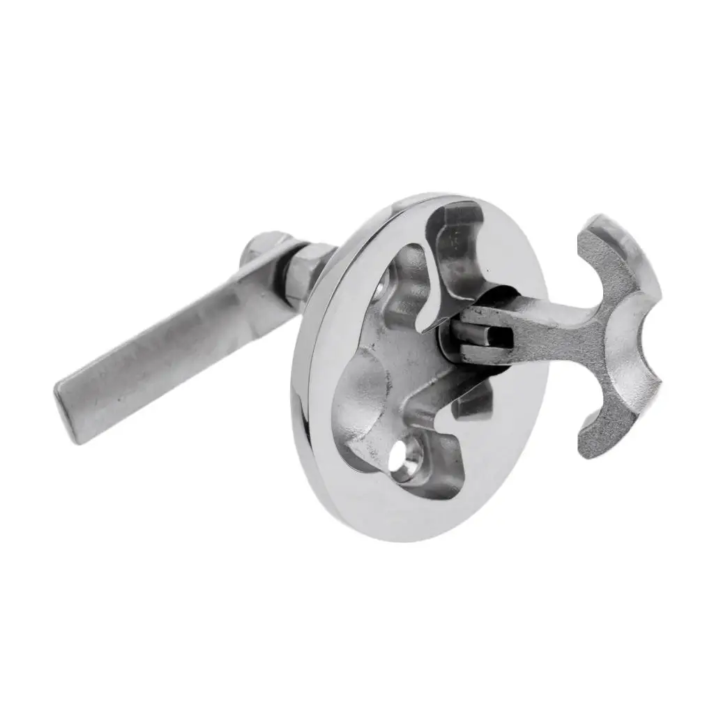 Round Flush Lift Pull Latch T for Boat Deck Door Cabinet Non Locking - 316 Stainless Steel