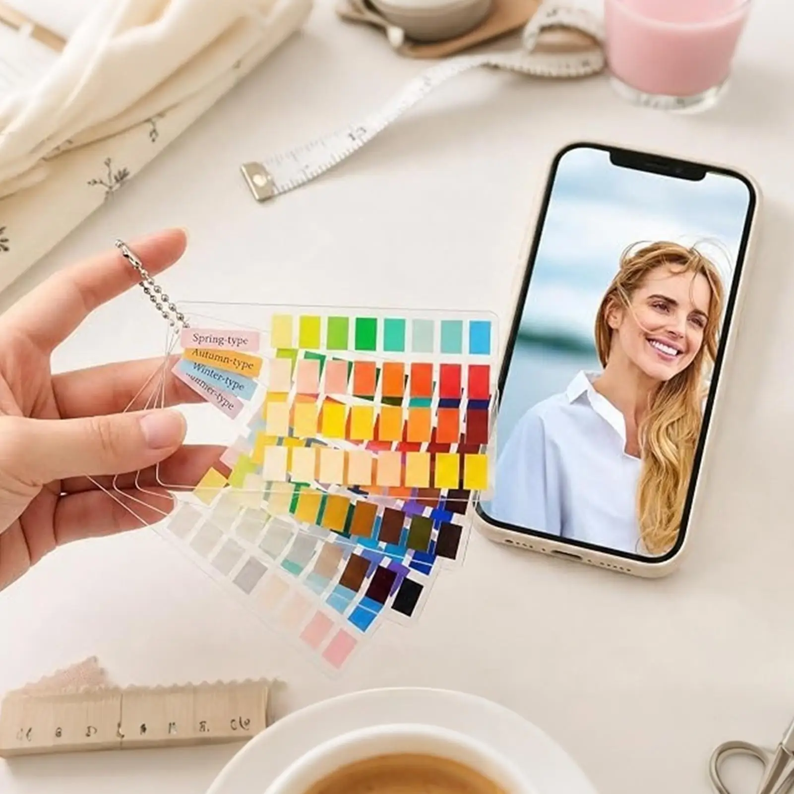 Color Analysis Palette Cards 4-Season Quick Reference Acrylic Vibrant Beauty Makeup Color Selection Cards For Salon Home Closet
